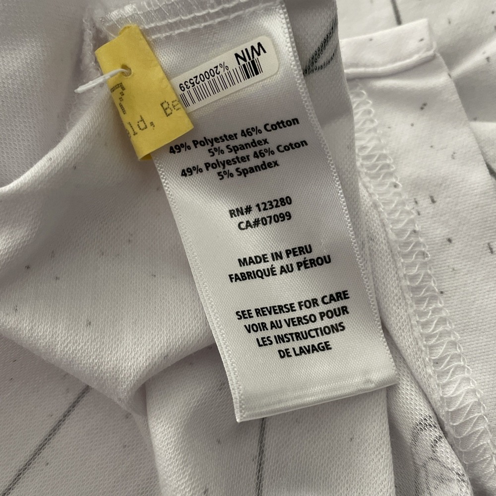 Travis Mathew Polo Shirt Mens Size‎ Large White Striped Pineapple Golf S Sleeve - Picture 7 of 7